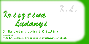 krisztina ludanyi business card